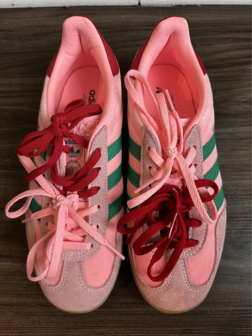 adidas Gazelle Indoor W Pink Velvet Glow Pink Court Green Gum JI2713 Sz 6
